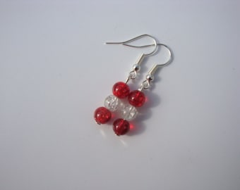 Red and clear earrings