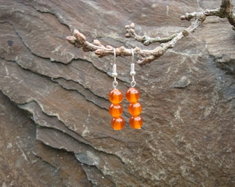 Orange beaded earrings