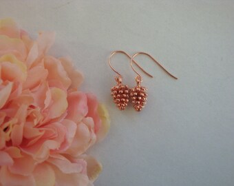 Rose gold pine cone earrings