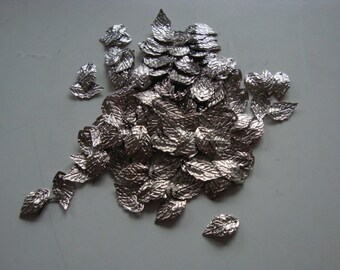Silver plated leaf charms