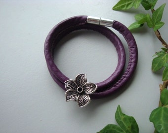 Purple faux lambskin bracelet