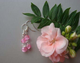 Light pink and clear earrings
