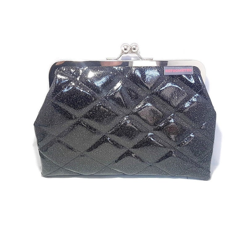 black sparkly purse