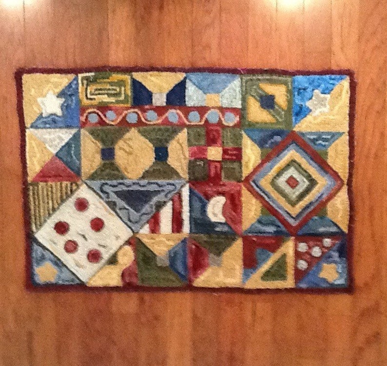 Geometric Rug Hooking Pattern Etsy