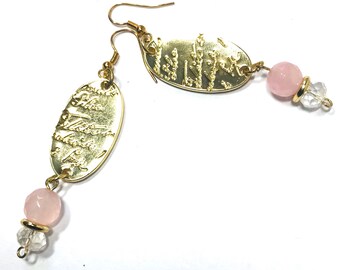 Pink wordy earrings