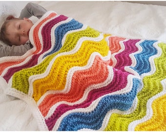 TLA Over The Rainbow Toddler Blanket Knitting Pattern (Digital Copy)