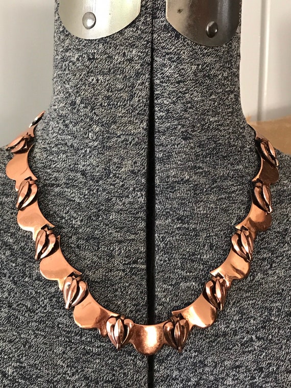 mid century copper necklace Gem