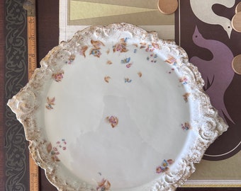 Antique LS &S Limoges Platter Hand Painted Floral With Gold