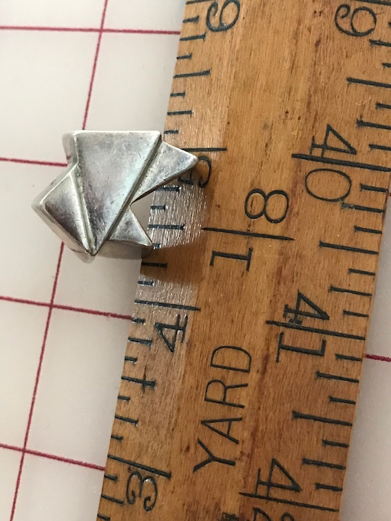 Vintage Sterling Geometric Dimensional Mexican Rin