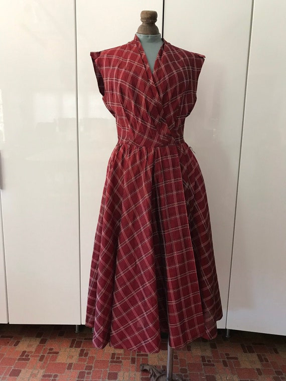 1950s Dress / Vintage 50s Dress / Bias Cut Skirt P