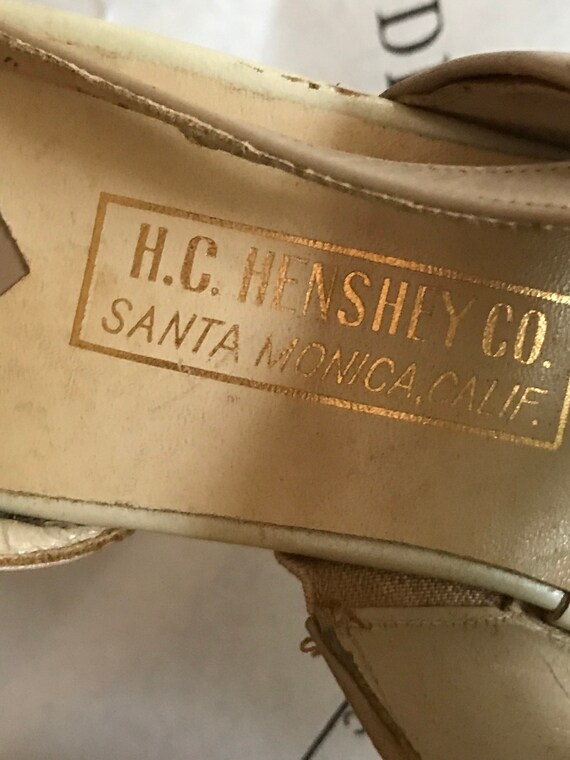 Vintage 50s High Heel Sling Sandals Never Worn Be… - image 5