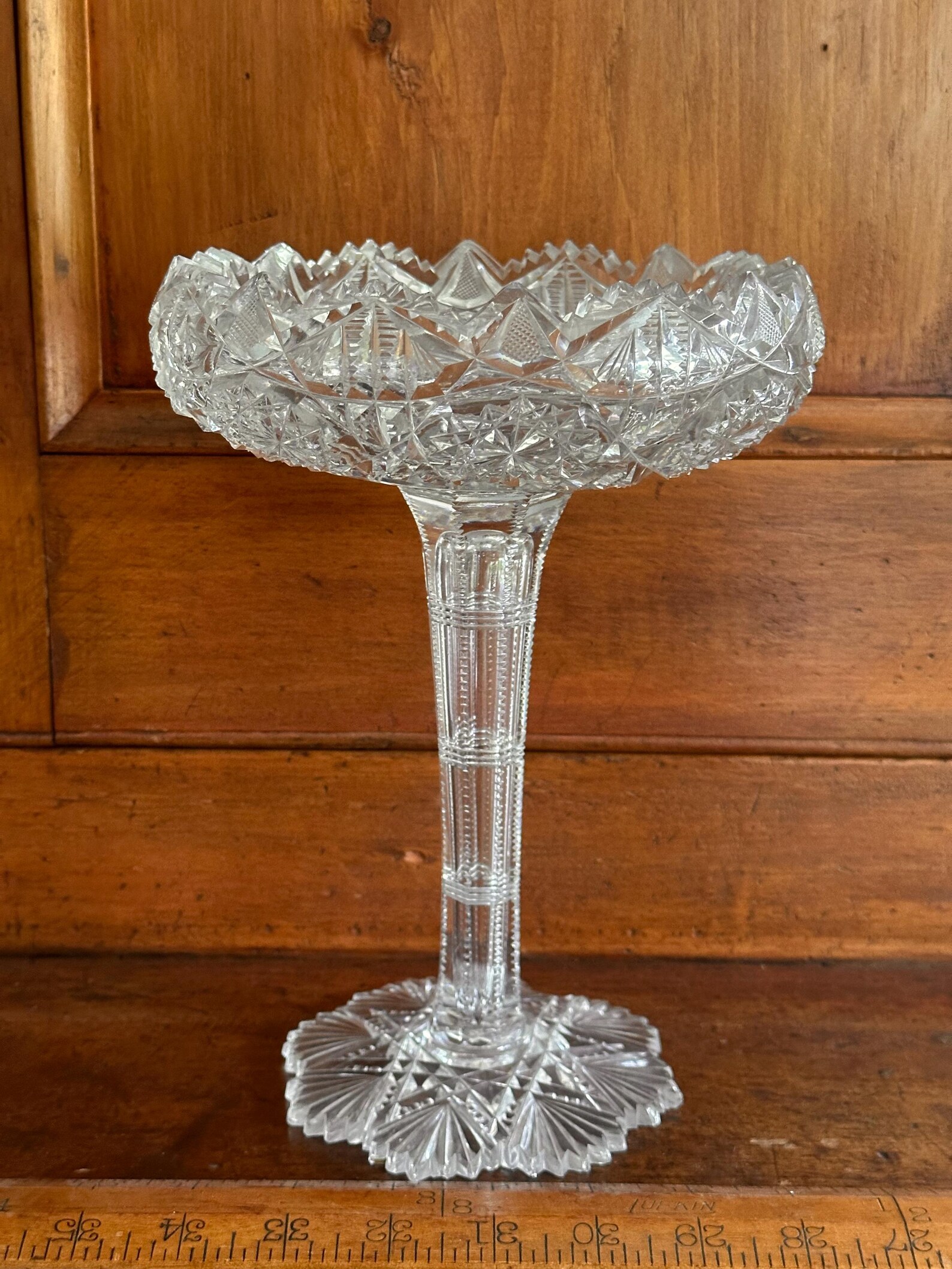 Cut Crystal Compote American Brilliant Period Cut Glass - Etsy