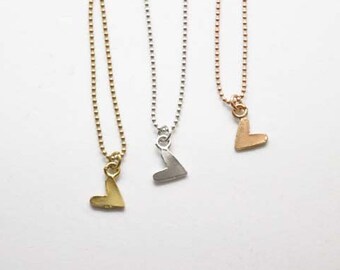 Layered heart Necklaces, Everyday Necklace, Minimalist Jewelry, Good Luck Charm, Graduation Gift for Her, Gold Fill, Sterling Silver