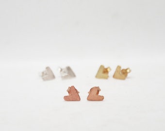 Stud silver 925 heart earrings. Love tiny earrings. Gold plated earrings. Valentine's gift ideas. Little girl's earrings.