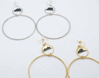 Hoop earrings. Big hoops. Gold plated earrings. Geometric minimal earrings. Anniversary gift. Round earrings. Love gift ideas. Boho earrings