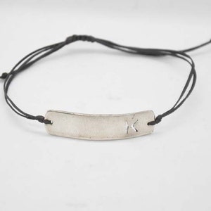 Monogram Bracelet, Personalized Bracelet, Sterling Silver, Name bracelets, Monogram Pendant, Gift for Him image 2