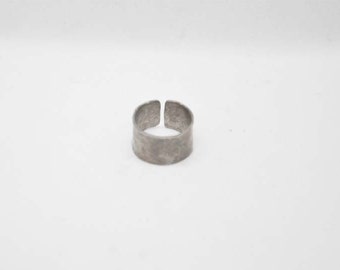 Tube Ring, Wide Band, Wide Ring, Solid Sterling Silver Ring, Open Ring, Big Ring, Chunky Ring, Cuff Ring, Statement Ring, Hammered Ring