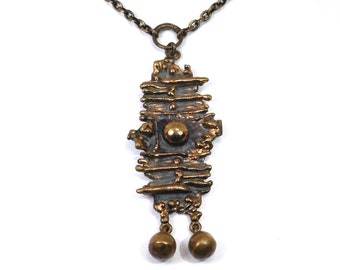 Modernist Bronze P. Sarpaneva Necklace Finnish