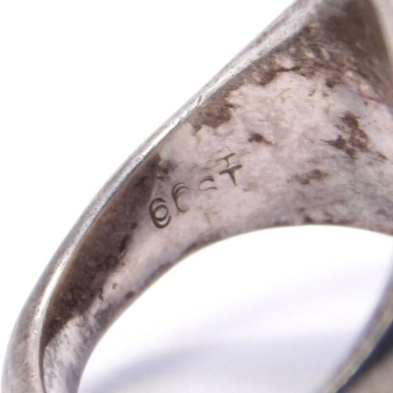 Signed Artisan Sterling Silver Art Glass Ring - image 7