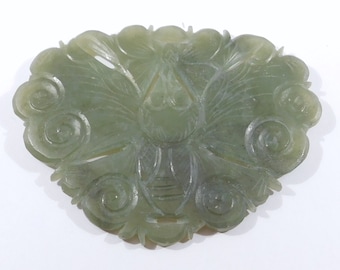 Antique Carved Chinese Natural Jade Butterfly Pendant Amulet