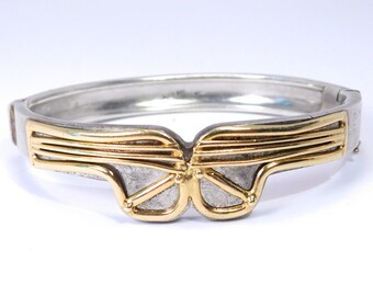 Beautiful Sterling 14k Greek Bangle Bracelet Artisan