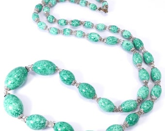 Art Deco Czech Necklace Long Graduated