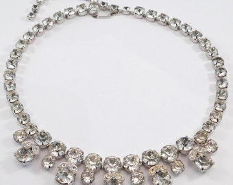 Eisenberg Crystal Ornate Necklace Vintage Rhinestones