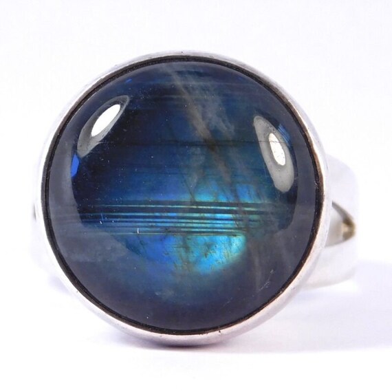 •LABRADORITE - SQUARE• silver bezel set stud earrings