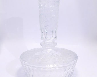 Vintage Ornate Cut Crystal Czech Perfume Bottle