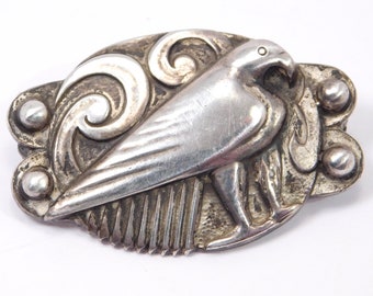 Rare Coro Sterling Silver Bird Brooch Deco