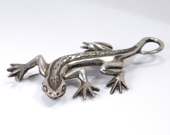 Vintage Sterling Silver Lizard Pin