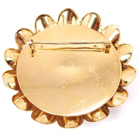 Chanel Oversized Daisy Pearl Gem Brooch Signed - image 4