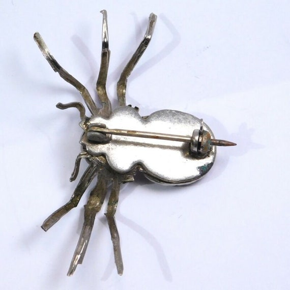 Antique Silver Marcasite Spider Pin - image 3