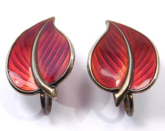 Vintage 835 Silver Enamel Screwback Earrings