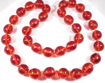 Antique Cherry Amber Lucite Beads Knotted Chinese