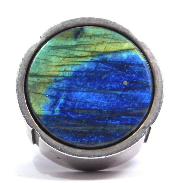 Mod Ring Sterling Labradorite Kaunis Koru 1975