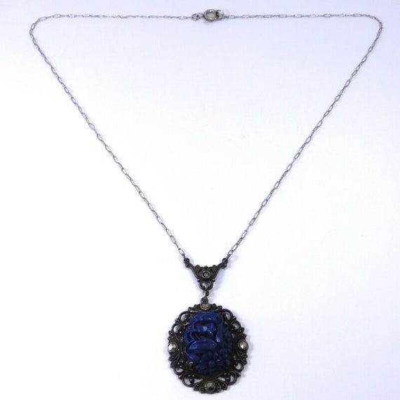 Art Deco Necklace Sterling Germany Marcasite Art … - image 2
