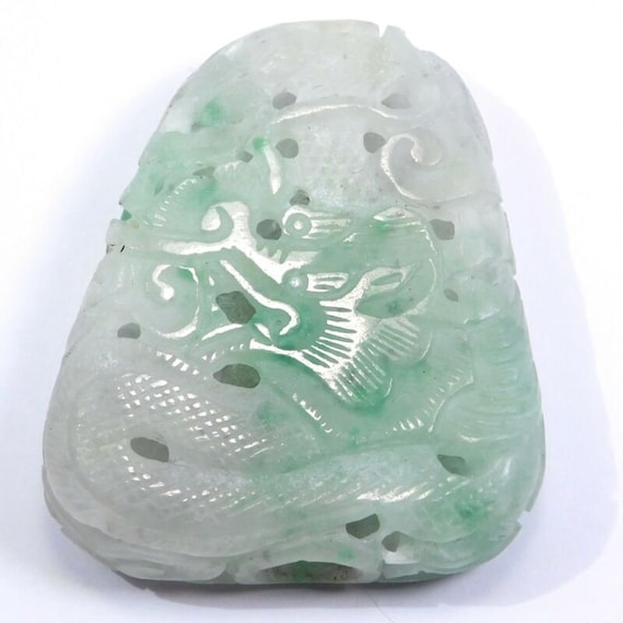Incredible Jade Dragon Impossible Carved Amulet B… - image 1