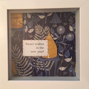 Framed Rosh Hashanah Little Quilt Sweet Wishes