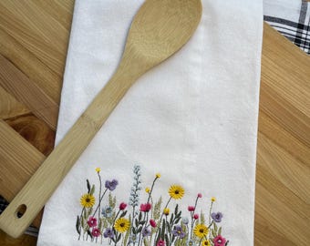 Wildflower Embroidered Towel
