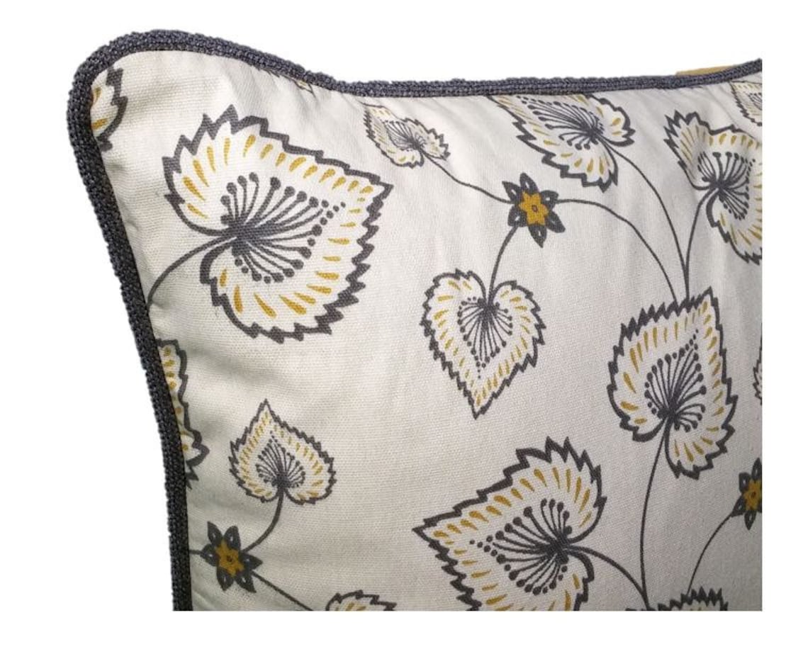 Yellow and Gray Pillow Cover Decorative 20x20 Throw Pillow Etsy