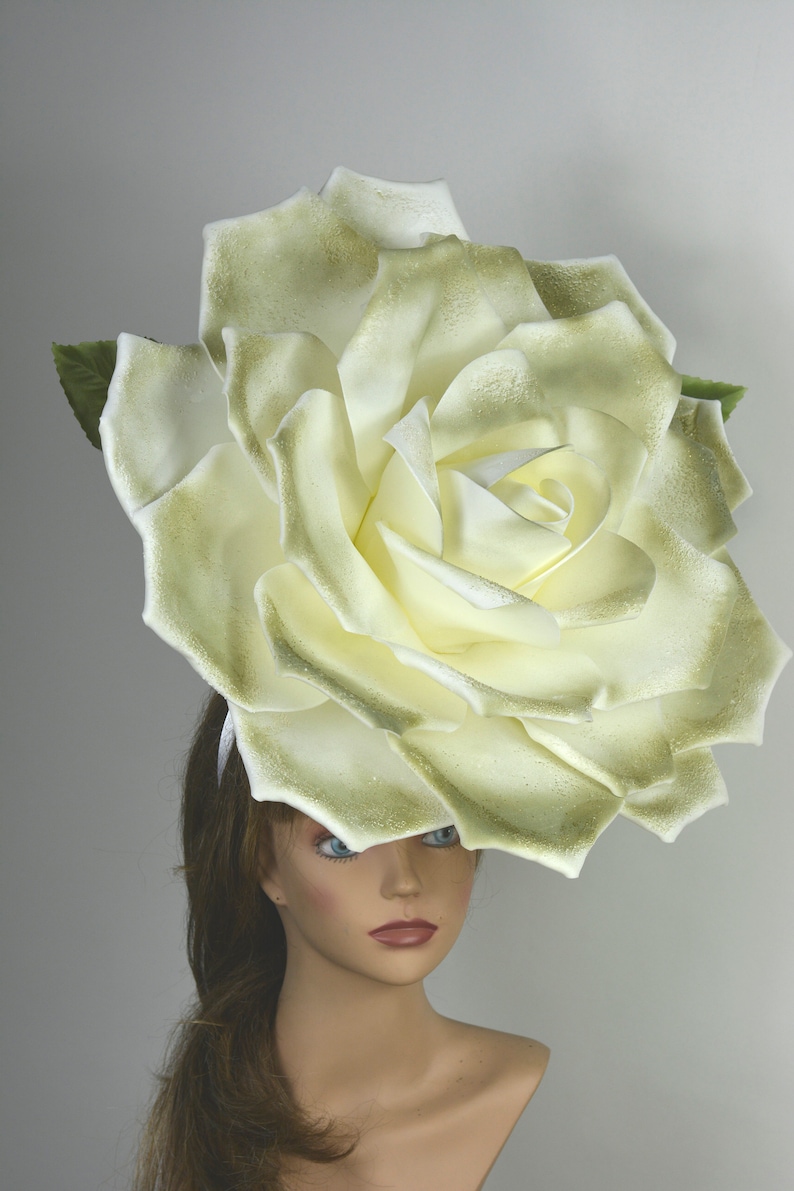 Over Size Rose Headband Wedding Hat Kentucky Derby Hat Church Hat Coctail Hat Couture Fascinator Bridal Hat