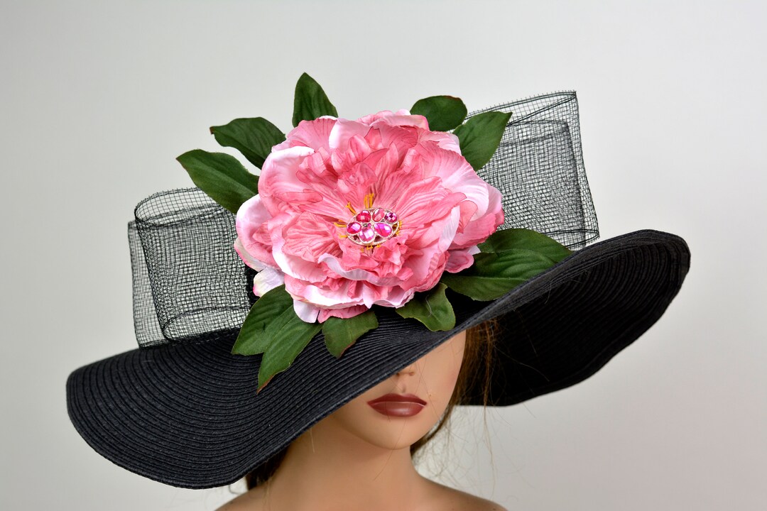 SALE Black Pink Wedding Hat Woman Hat Formal Hat Tea Party Etsy
