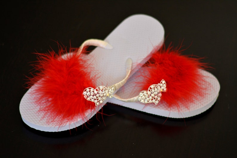 feather flip flops