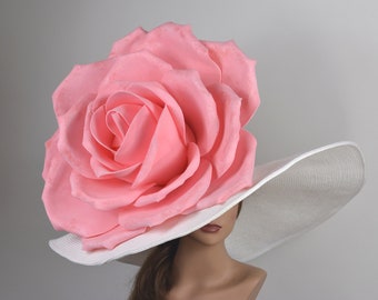 Huge 8" Brim Kentucky Derby Hat Coctail Hat Couture Woman Hat Party Carnival Hat