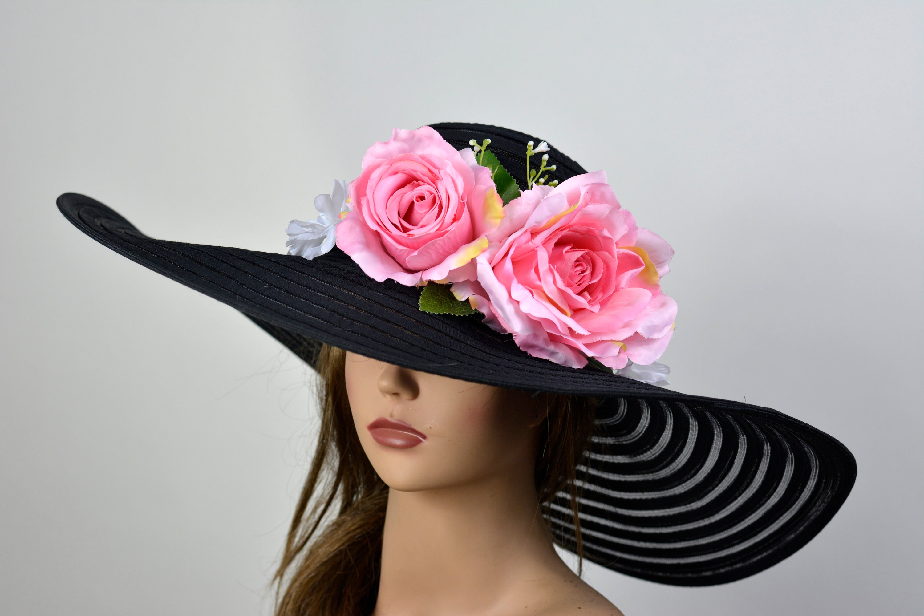 Woman Black Pink Hat Church Wedding Hat Head Piece Kentucky Etsy