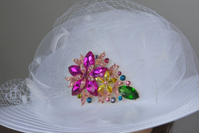 White Wedding Hat Head Piece Church Kentucky Derby Hat Satin Bridal Coctail Hat Couture Fascinator Bridal Hat