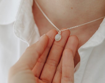 Dainty Moonstone Necklace, Delicate Moonstone Necklace, Minimalist Necklace, Genuine Moonstone Pendant, June Birthstone, Empath Protection