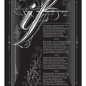 IF, von Rudyard Kipling Schriftzug Poster