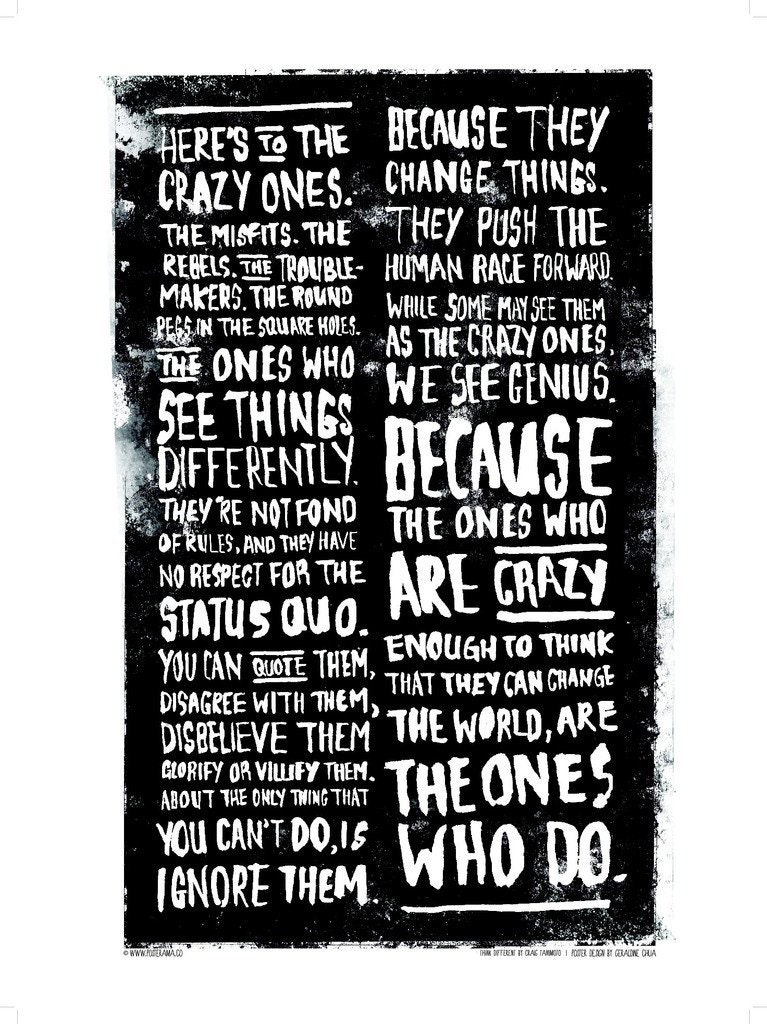 Apple Think Different / Here's to the Crazy One's Poster - Etsy